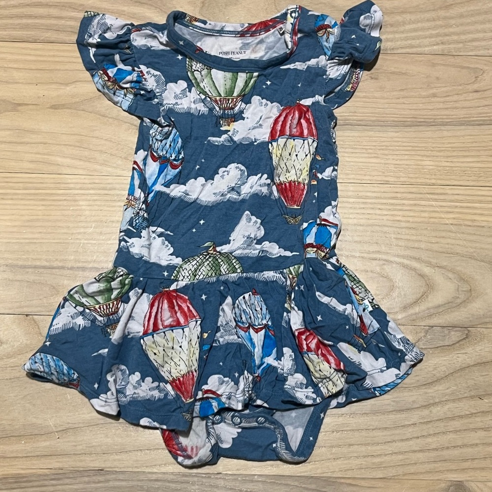 Posh Peanut Hot Air Balloon Twirl Skirt Romper/Dress for Baby Girl